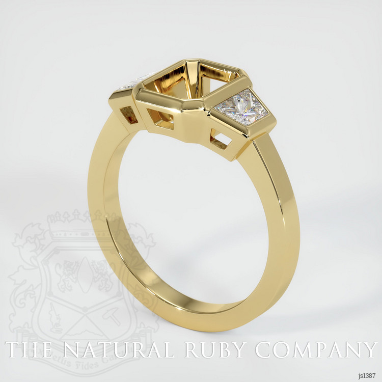 14K Yellow Gold Three Stone Ring Setting