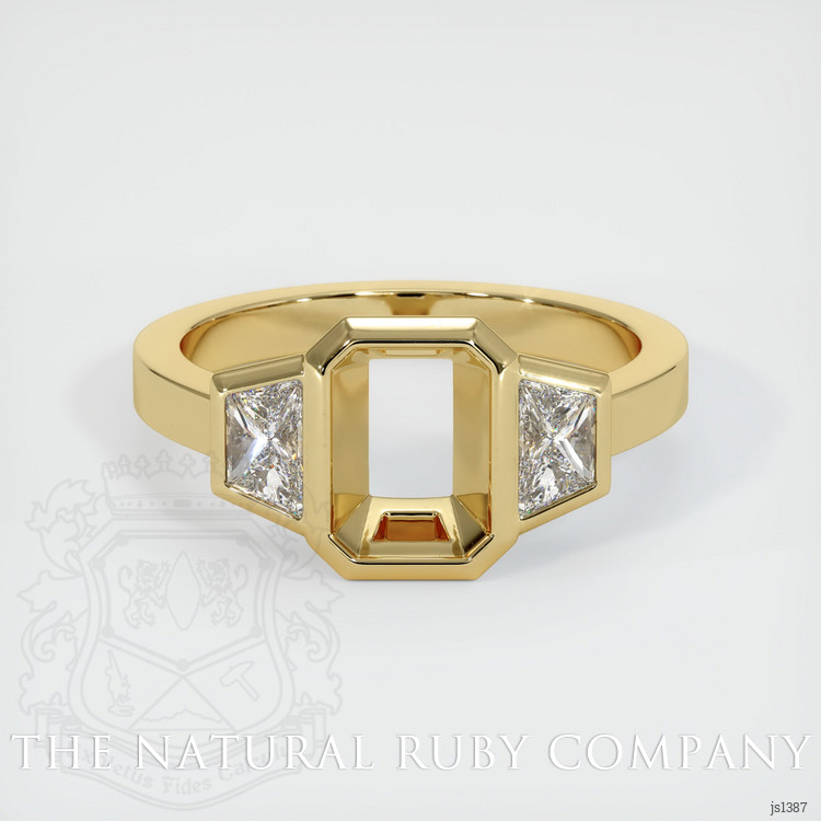 14K Yellow Gold Three Stone Ring Setting
