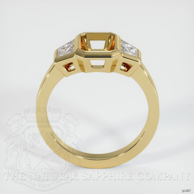 14K Yellow Gold Three Stone Ring Setting