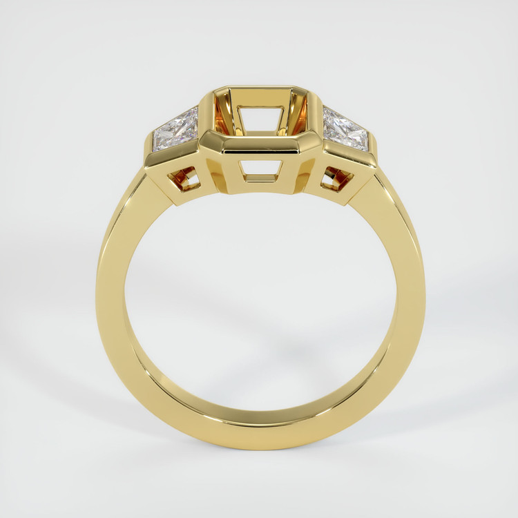 18K Yellow Gold Three Stone Ring Setting