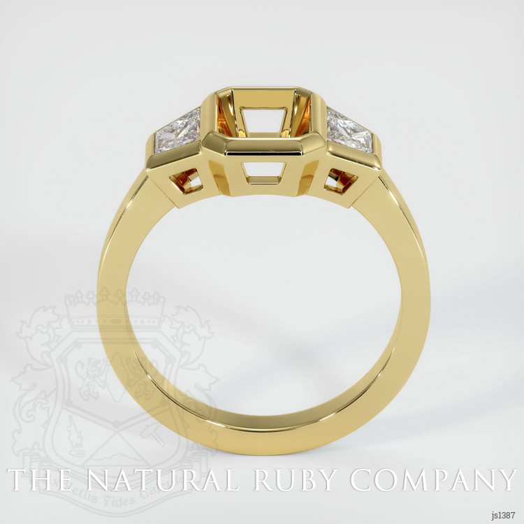 18K Yellow Gold Three Stone Ring Setting