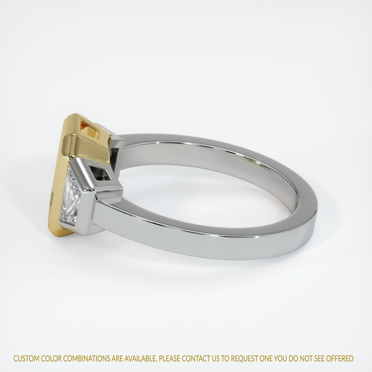 14K Yellow & White Three Stone Ring Setting