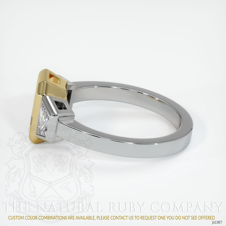 14K Yellow & White Three Stone Ring Setting