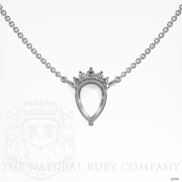 Platinum 950 Accent Stones Necklace Setting
