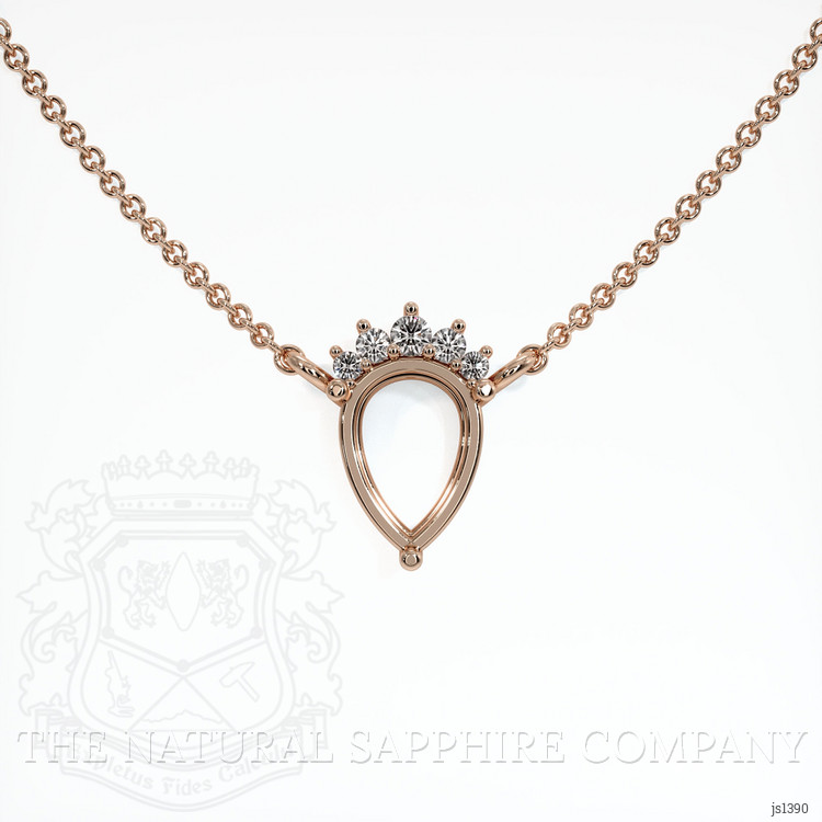 14K Rose Gold Accent Stones Necklace Setting