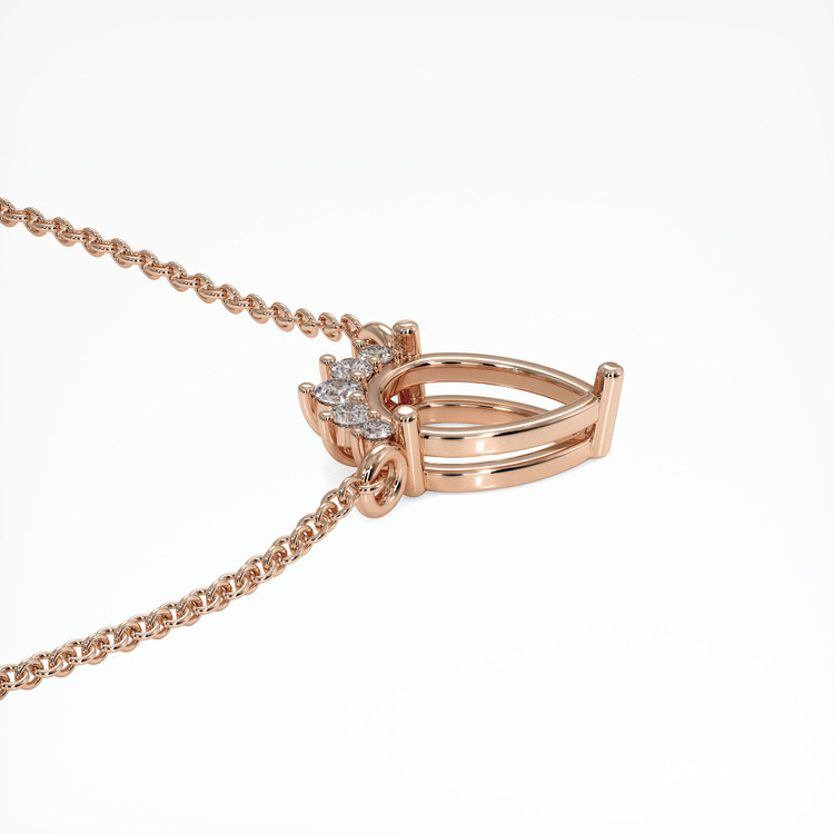14K Rose Gold Accent Stones Necklace Setting