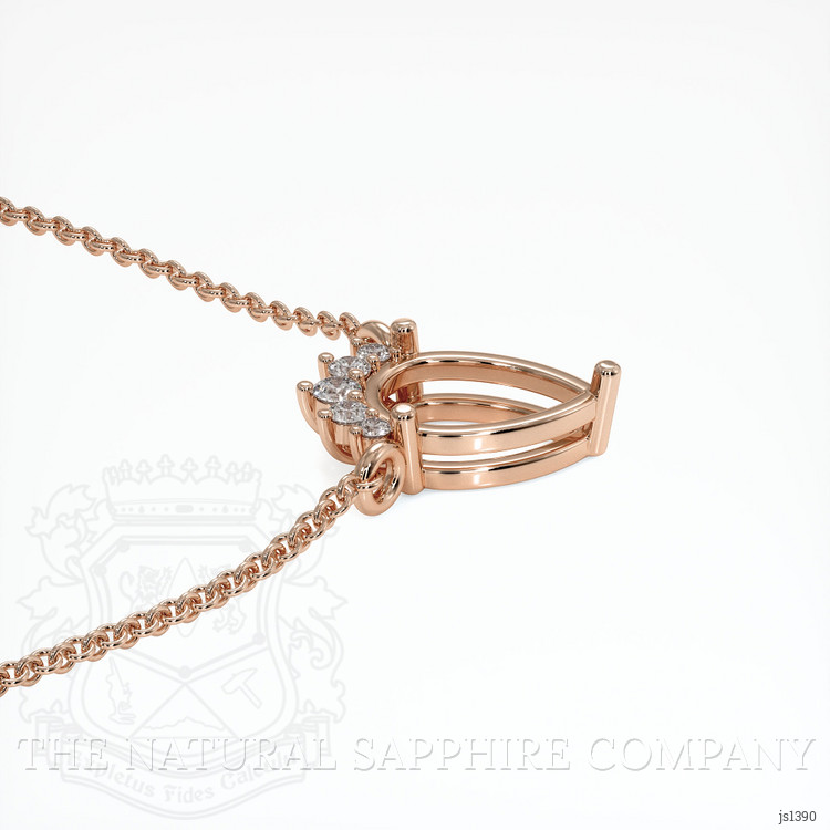 14K Rose Gold Accent Stones Necklace Setting