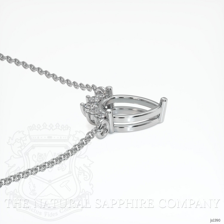 10K White Gold Accent Stones Necklace Setting