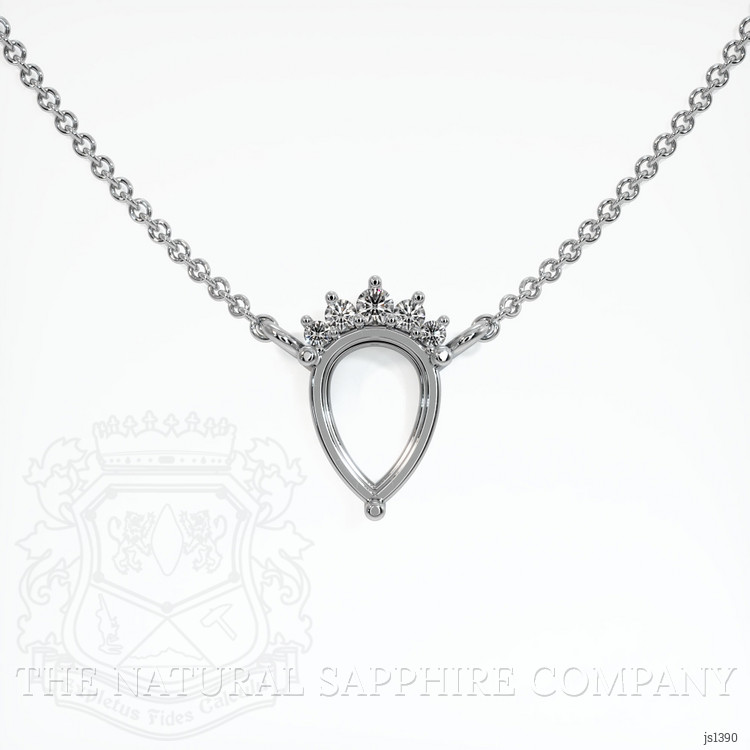 14K White Gold Accent Stones Necklace Setting