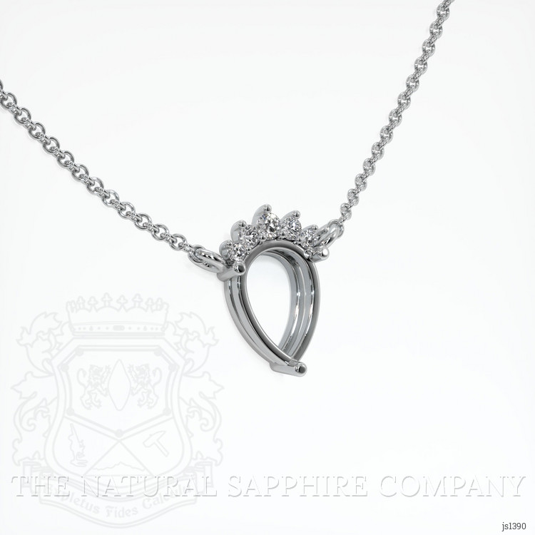 14K White Gold Accent Stones Necklace Setting