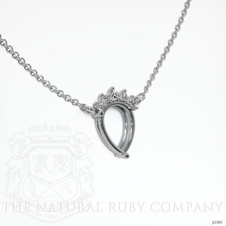 18K White Gold Accent Stones Necklace Setting