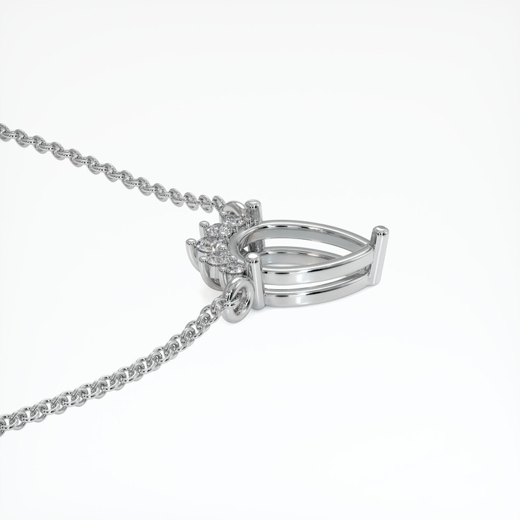 18K White Gold Accent Stones Necklace Setting