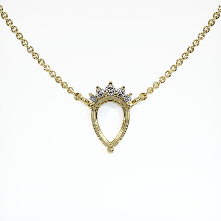 14K Yellow Gold Accent Stones Necklace Setting