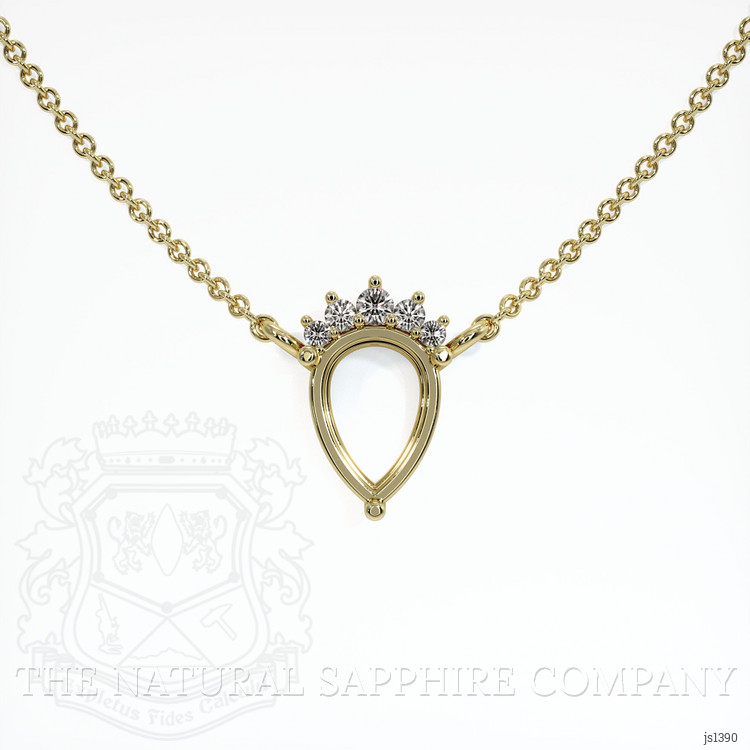 14K Yellow Gold Accent Stones Necklace Setting