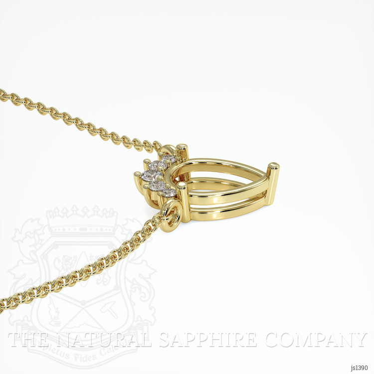 14K Yellow Gold Accent Stones Necklace Setting