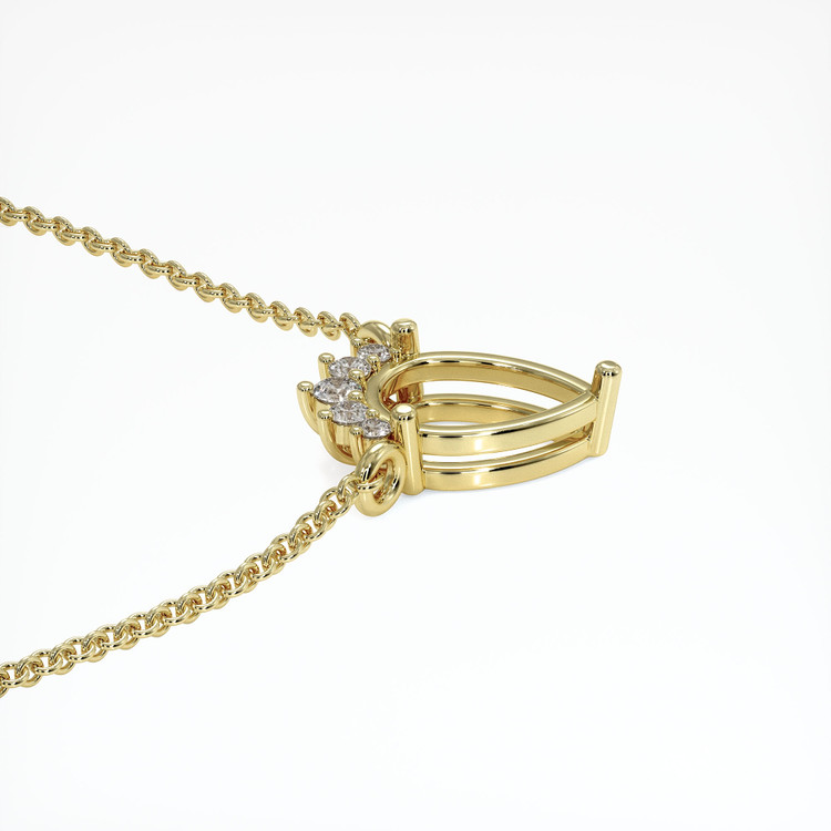 14K Yellow Gold Accent Stones Necklace Setting