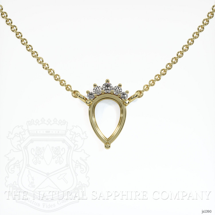 18K Yellow Gold Accent Stones Necklace Setting