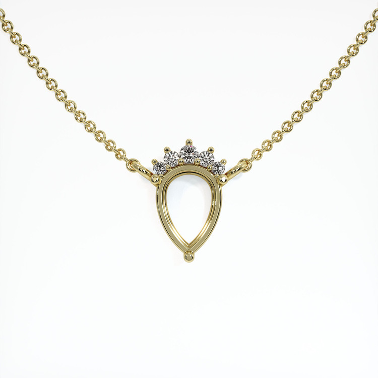 18K Yellow Gold Accent Stones Necklace Setting