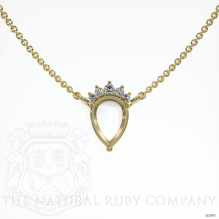 18K Yellow Gold Accent Stones Necklace Setting