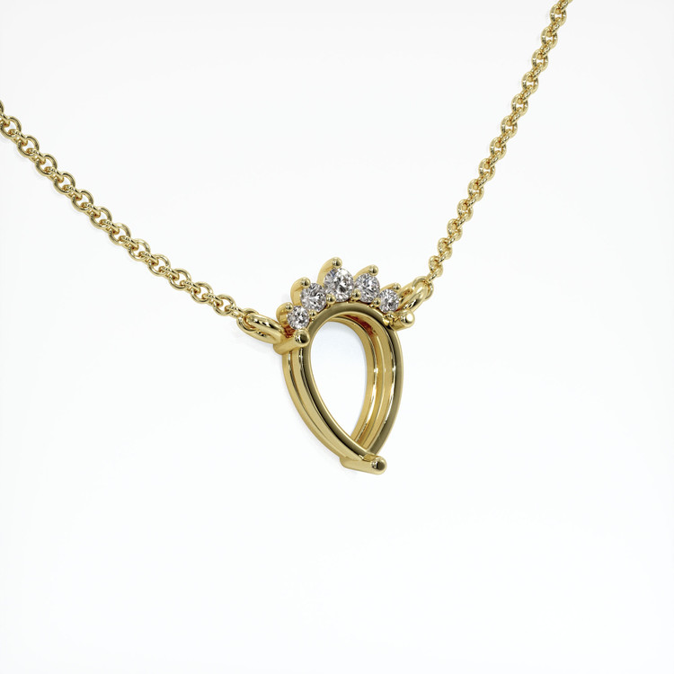 18K Yellow Gold Accent Stones Necklace Setting