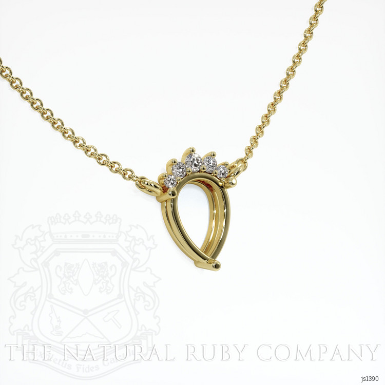 18K Yellow Gold Accent Stones Necklace Setting