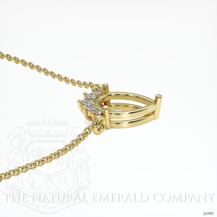 18K Yellow Gold Accent Stones Necklace Setting