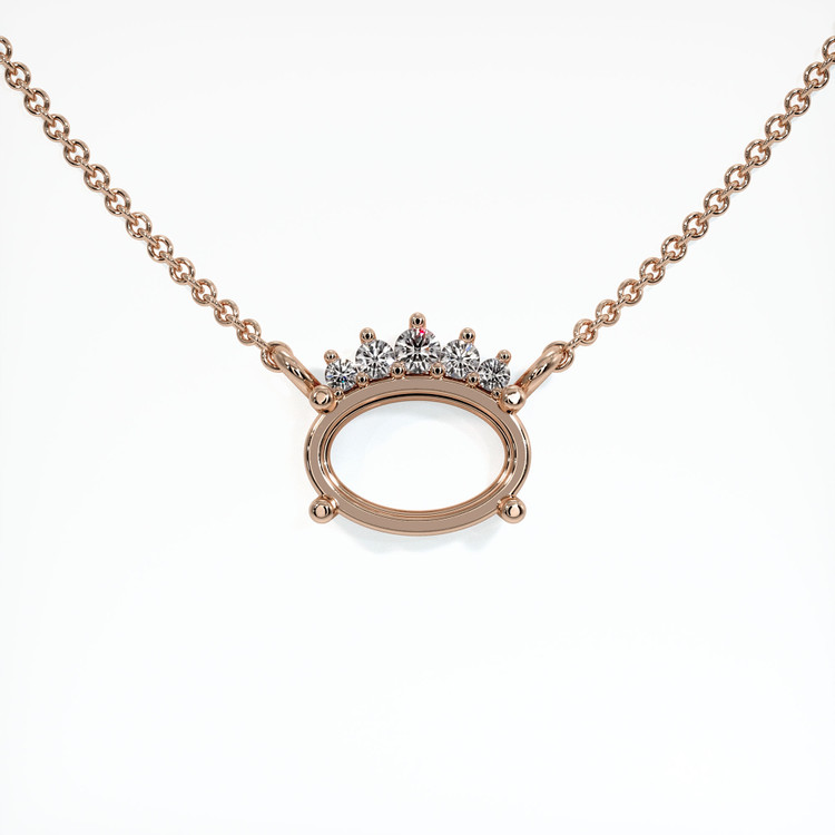 14K Rose Gold Accent Stones Necklace Setting