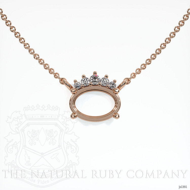 14K Rose Gold Accent Stones Necklace Setting