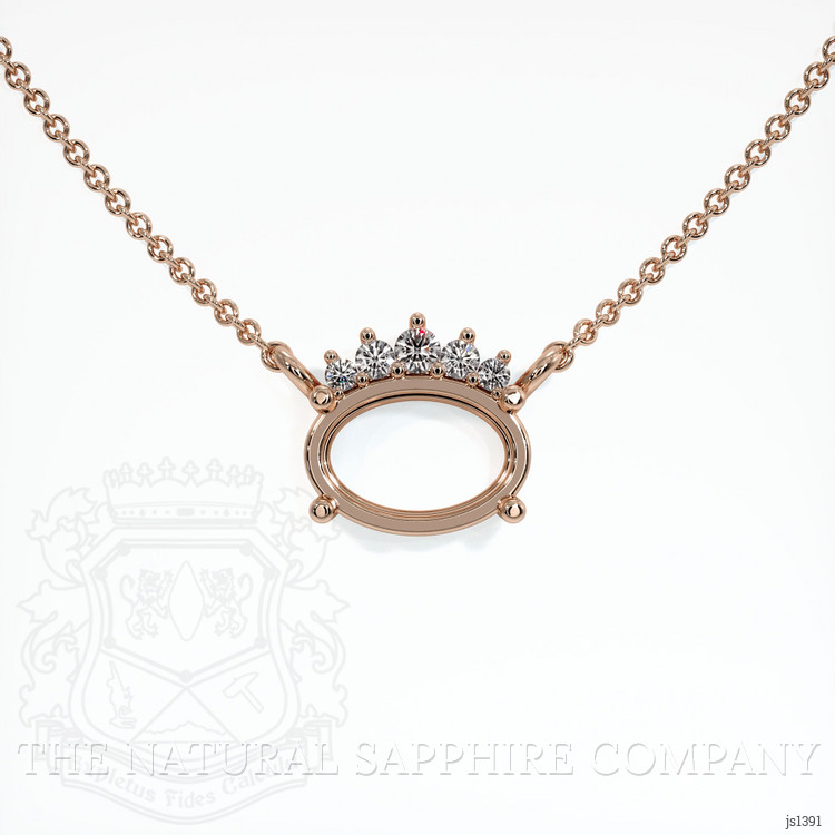 14K Rose Gold Accent Stones Necklace Setting