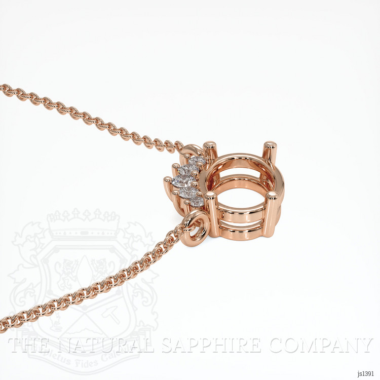 14K Rose Gold Accent Stones Necklace Setting