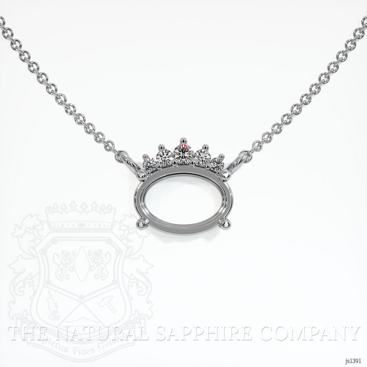 14K White Gold Accent Stones Necklace Setting