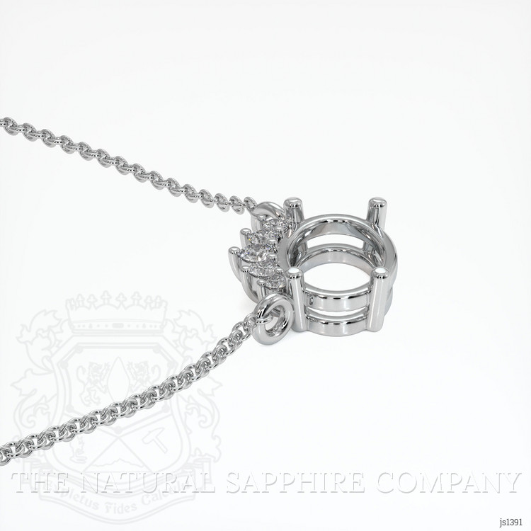 14K White Gold Accent Stones Necklace Setting