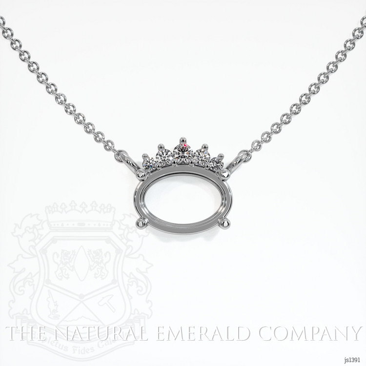 18K White Gold Accent Stones Necklace Setting
