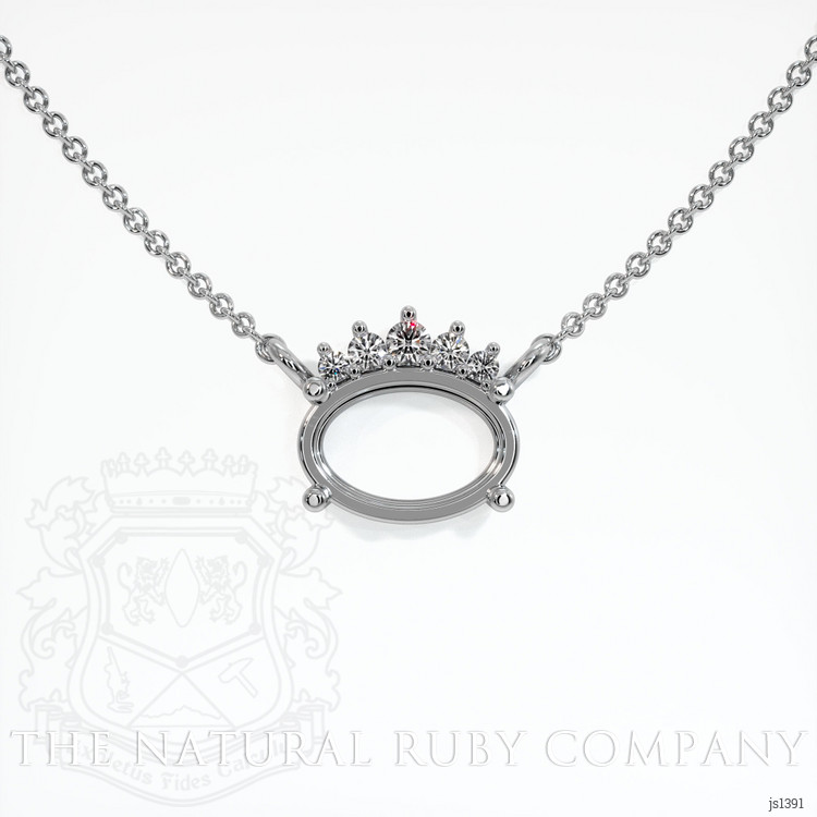 18K White Gold Accent Stones Necklace Setting