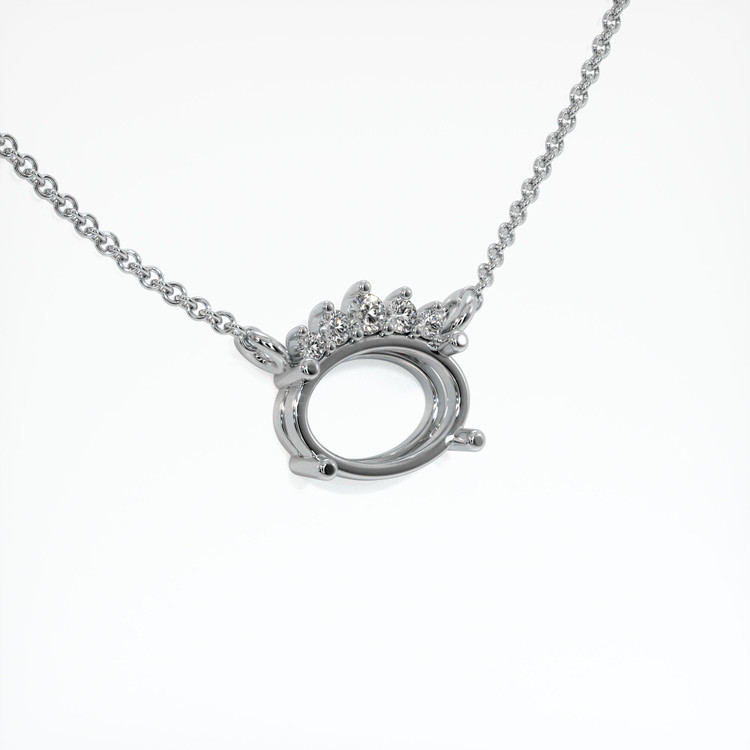 18K White Gold Accent Stones Necklace Setting