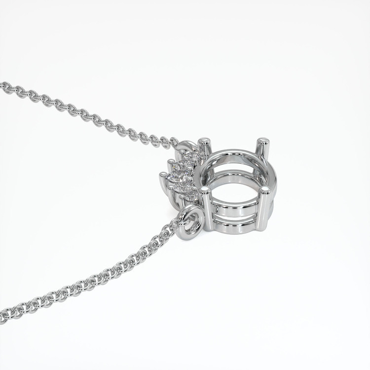 18K White Gold Accent Stones Necklace Setting