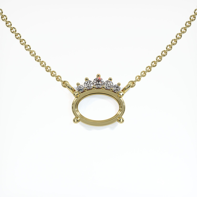 10K Yellow Gold Accent Stones Necklace Setting