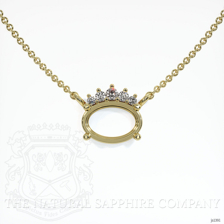 14K Yellow Gold Accent Stones Necklace Setting
