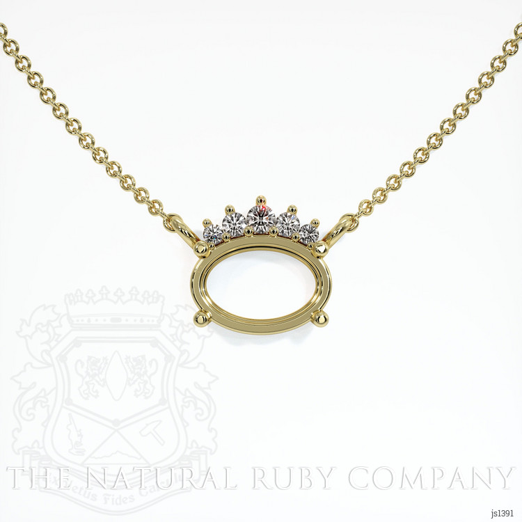 14K Yellow Gold Accent Stones Necklace Setting