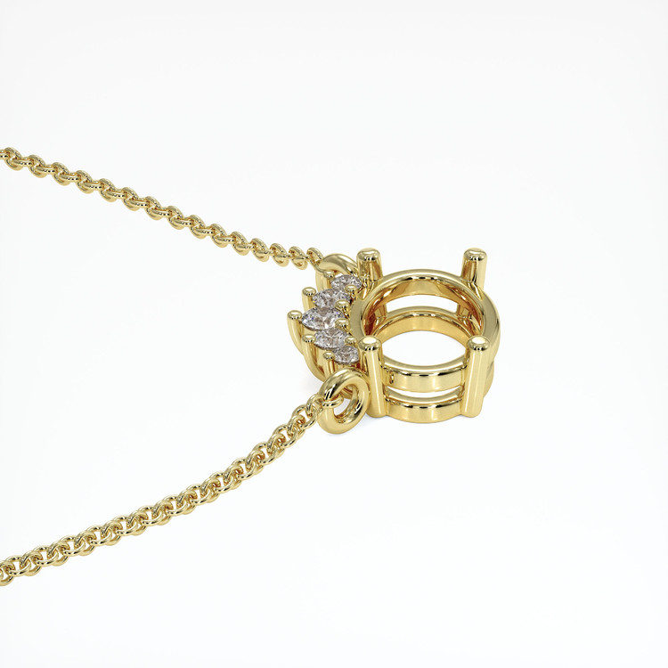 14K Yellow Gold Accent Stones Necklace Setting