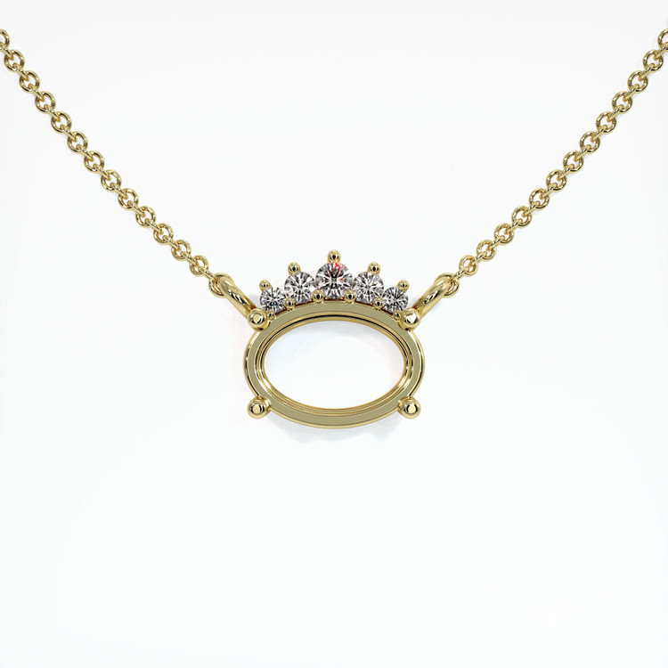 18K Yellow Gold Accent Stones Necklace Setting