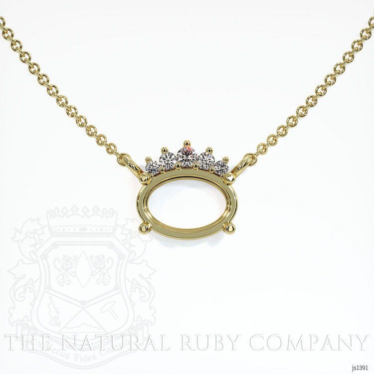 18K Yellow Gold Accent Stones Necklace Setting