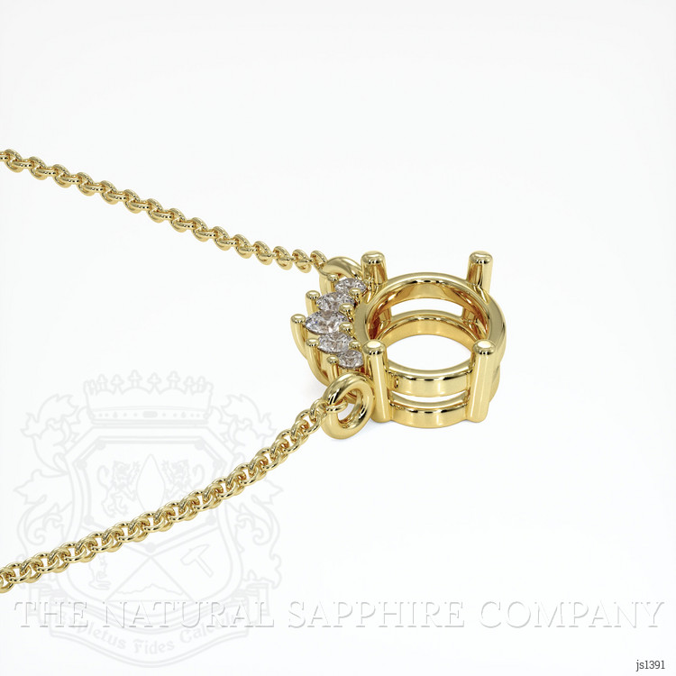 18K Yellow Gold Accent Stones Necklace Setting