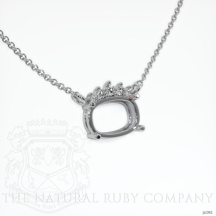 Platinum 950 Accent Stones Necklace Setting