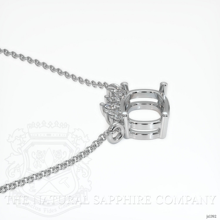 Platinum 950 Accent Stones Necklace Setting