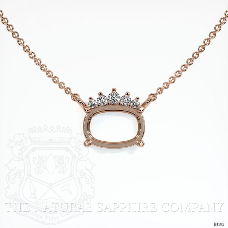 14K Rose Gold Accent Stones Necklace Setting