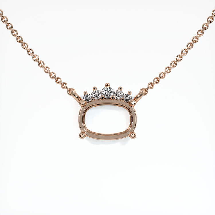 14K Rose Gold Accent Stones Necklace Setting