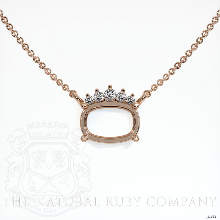 14K Rose Gold Accent Stones Necklace Setting