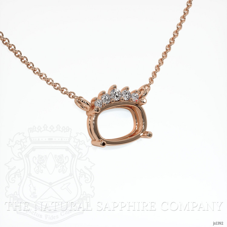14K Rose Gold Accent Stones Necklace Setting