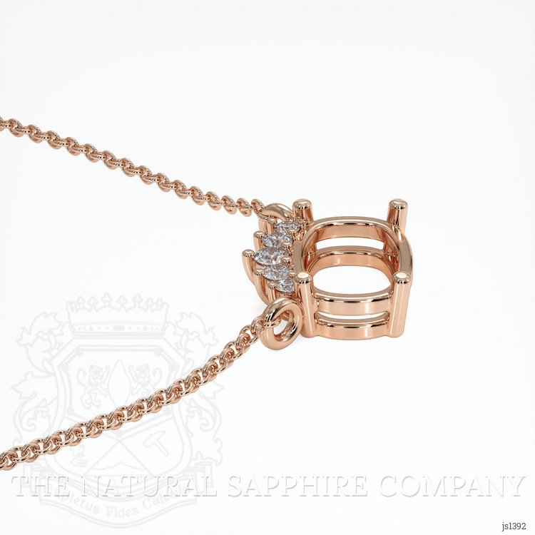 14K Rose Gold Accent Stones Necklace Setting